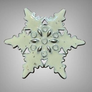 ENAMELED SNOWFLAKE BROOCH